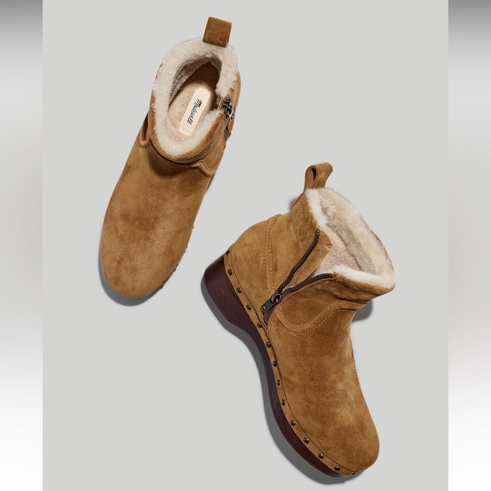 Madewell The Marceline Clog Boot in Shearling Size 7